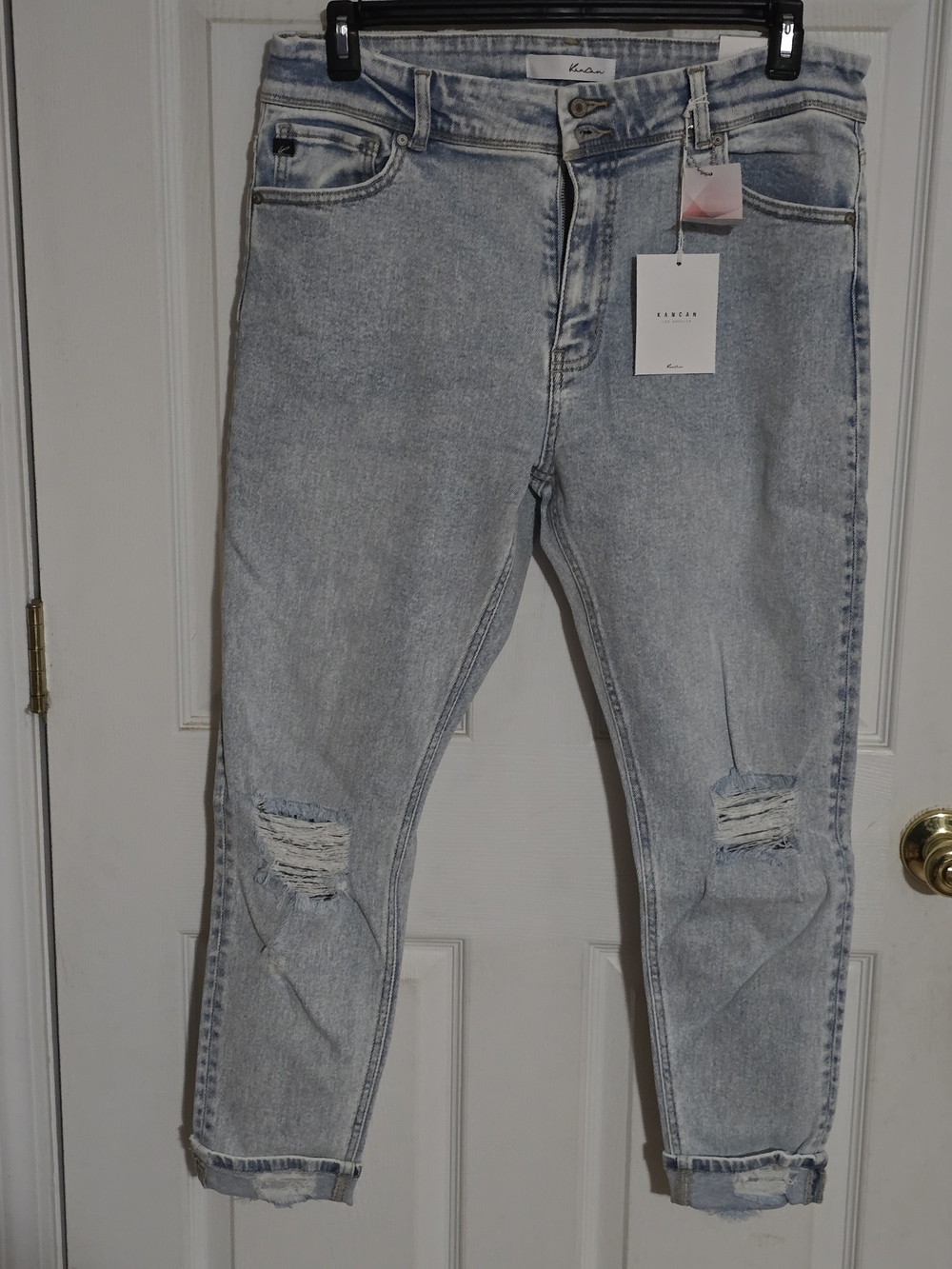 KanCan Light Blue Distressed Ankle Jeans